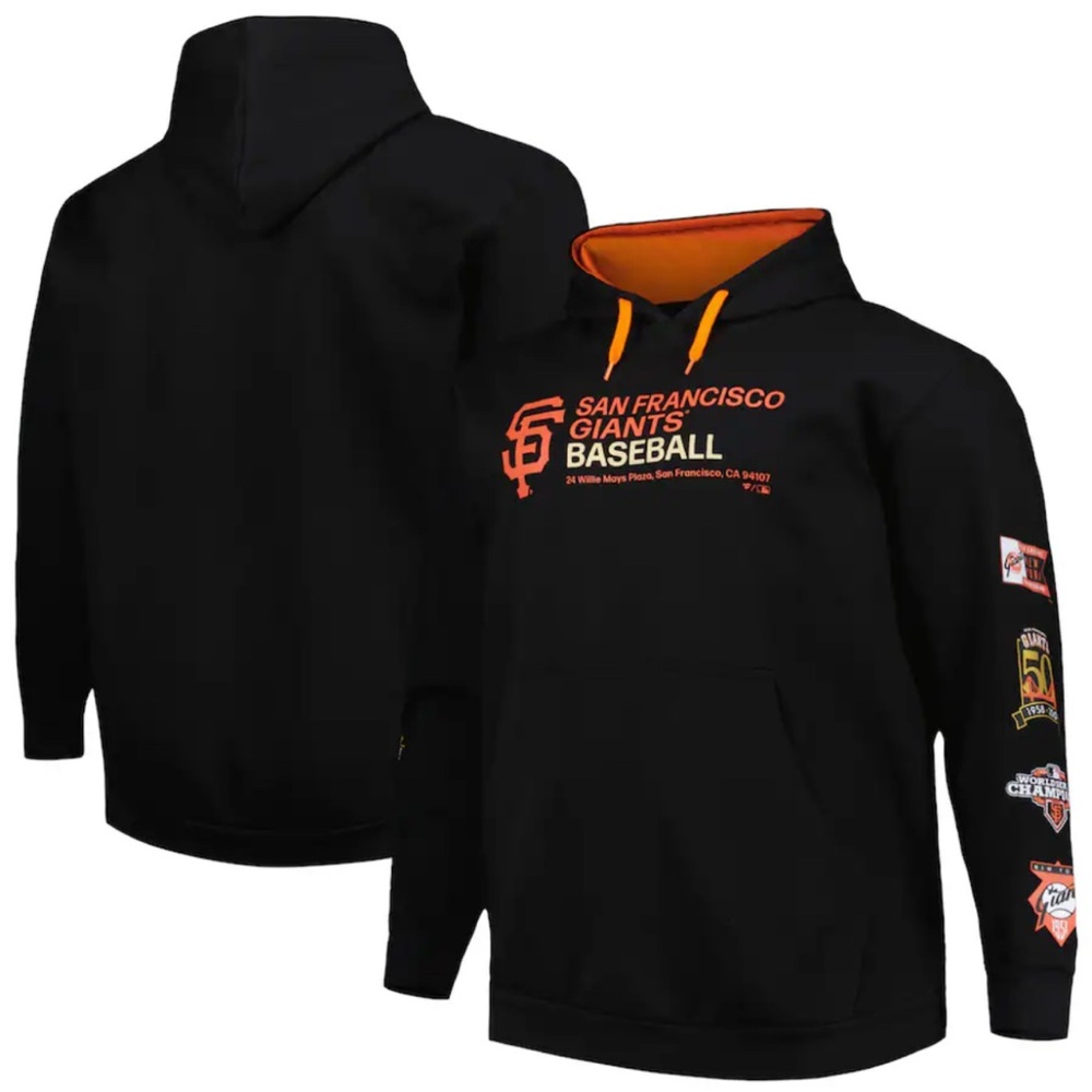 Fanatics SF Giants Black Big & Tall Fleece Pullover Hoodie. NWT